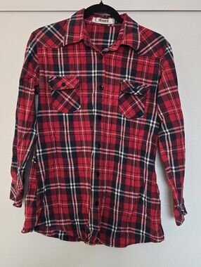 Ochenta - (Plus-Size) Cotton Plaid Flannel Button Down Casual Long-Sleeve Shirt